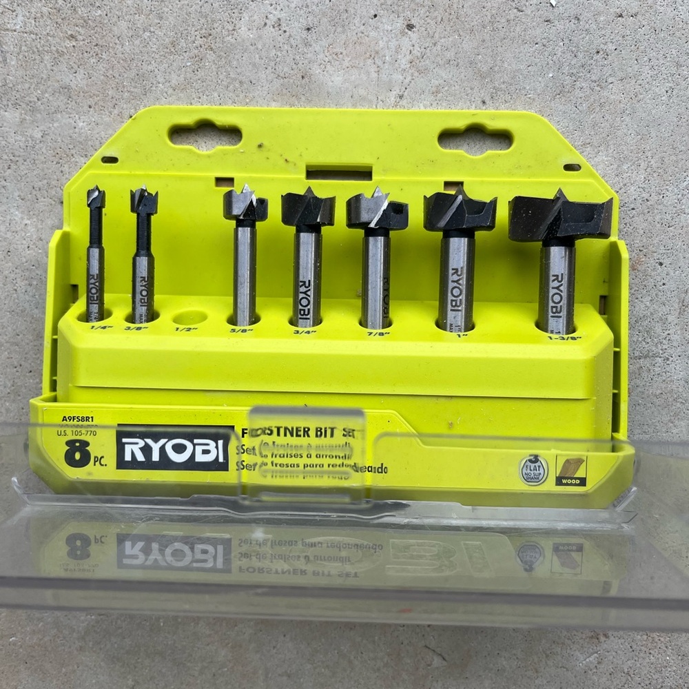 Ryobi A9FS8R1 7-Piece X-Wing Forstner Bit Set for Woodworking (missing 1/2”)